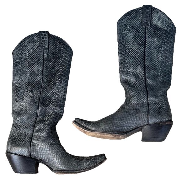Idyllwind Black Snakeskin Cowboy Boots - Picture 4 of 14